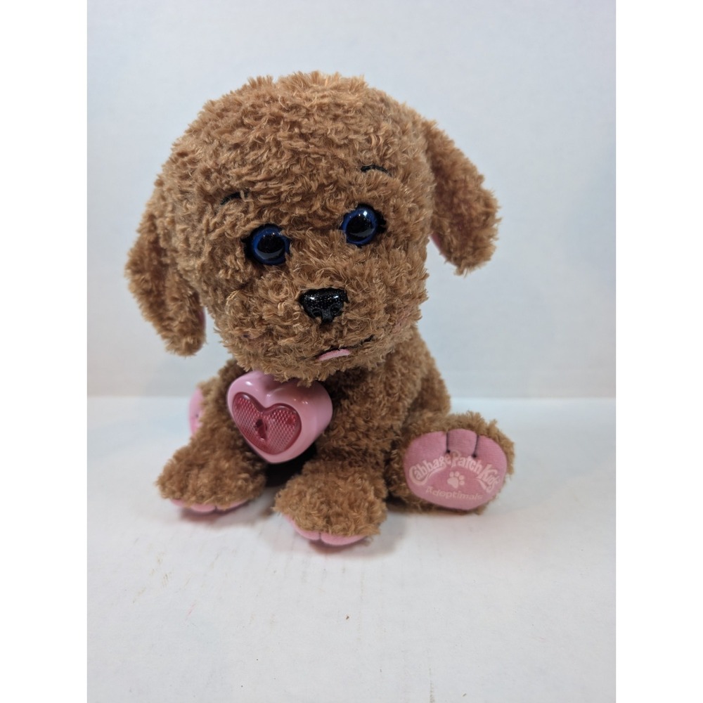 Cabbage Patch Kids Adoptimals Puppy Dog Plush 9" Working Sound Heart Locket Sign